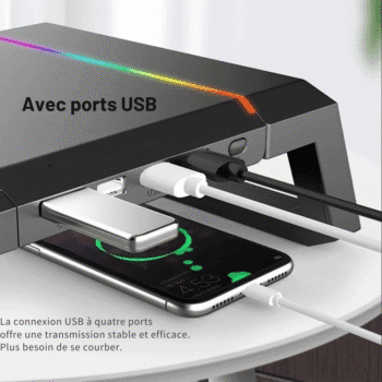 Support écran pc Avec ports USB