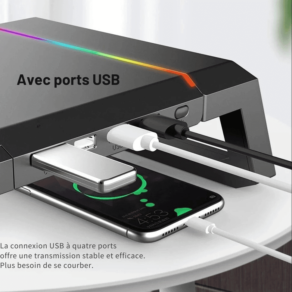 Support écran pc Avec ports USB